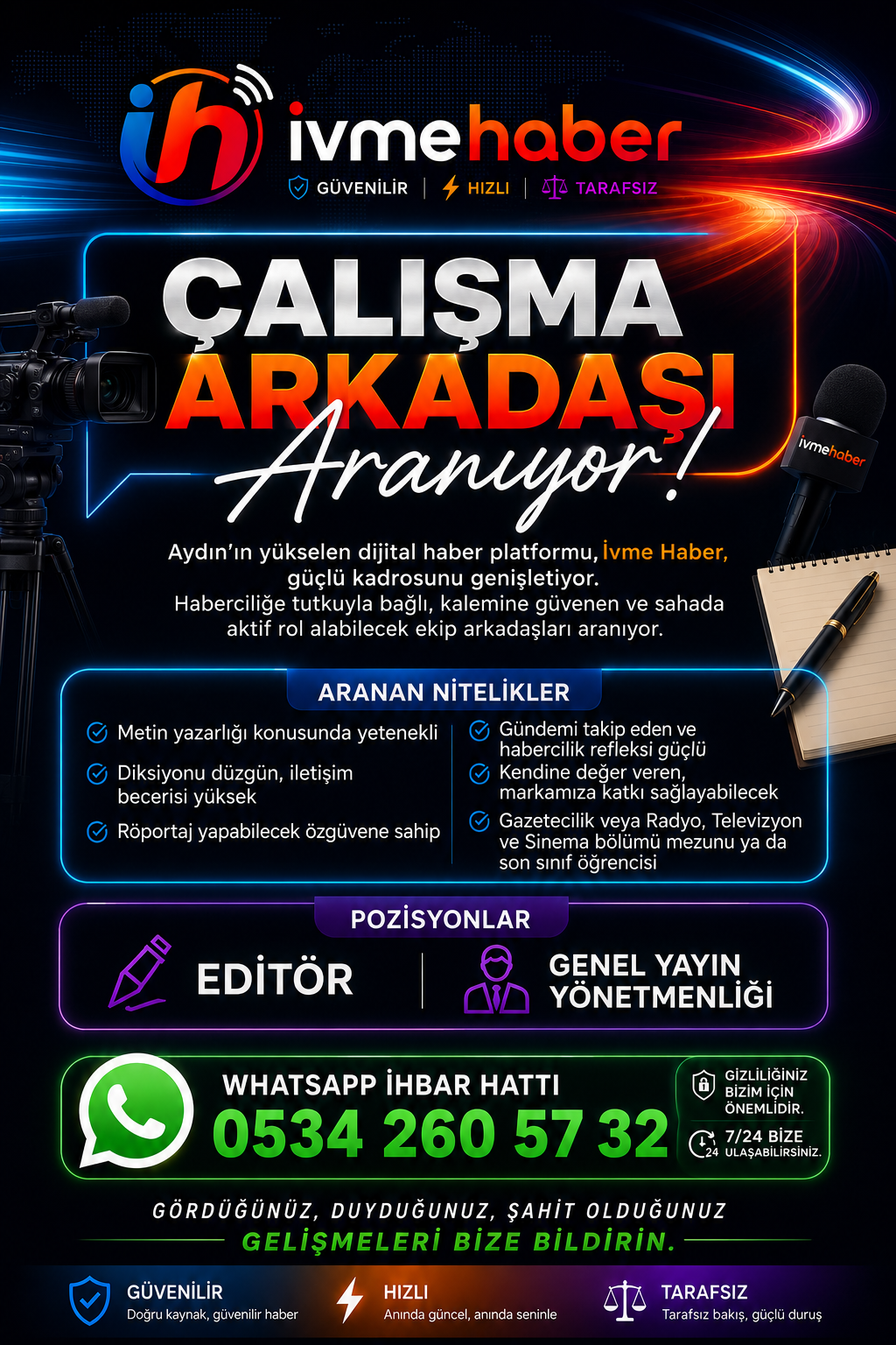 İvme Haber Büyüyor: Çalışma Arkadaşları Aranıyor!