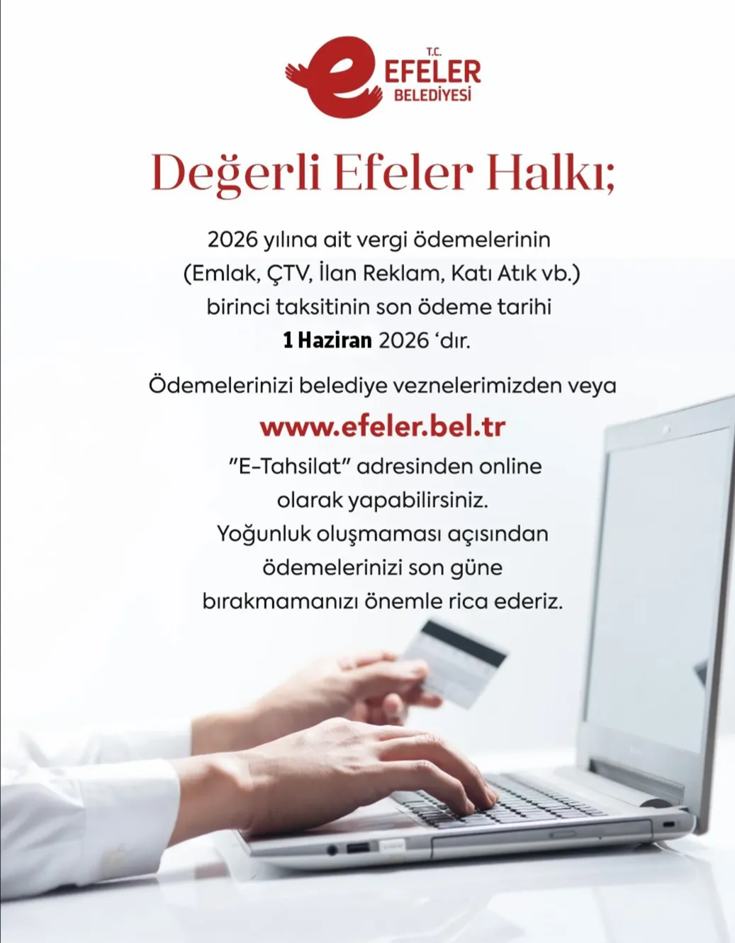 Efeler Belediyesi’nden Vergi Ödemeleri İçin Son Gün Uyarısı