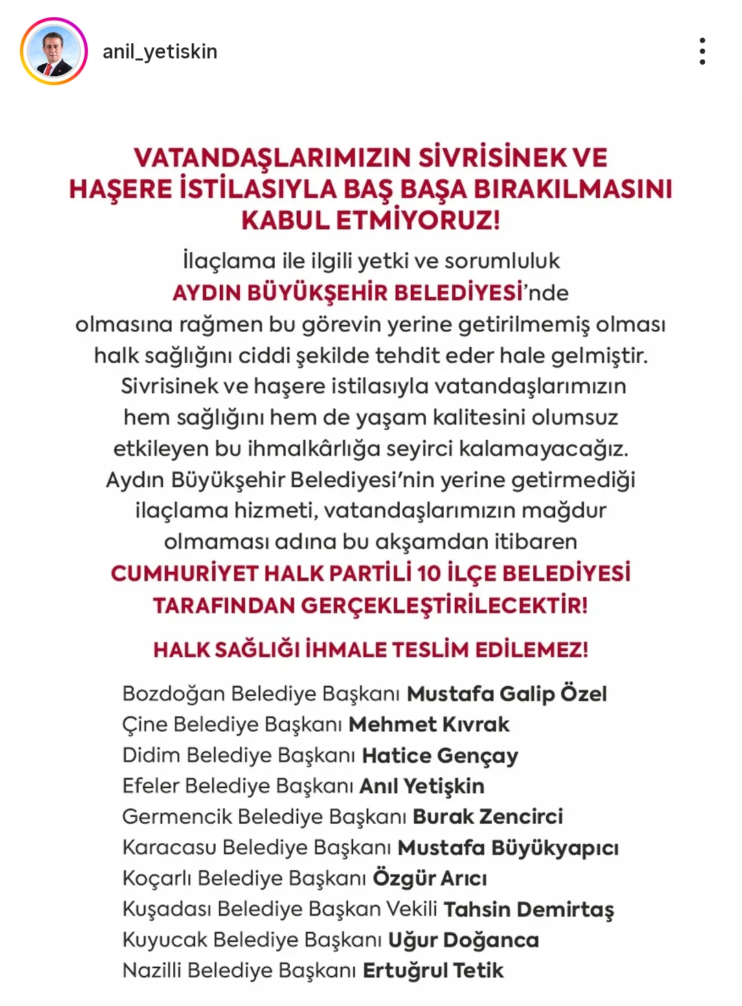 Aydın’da Sivrisinek Krizi Büyüyor: 10 CHP’li Belediyeden Ortak İlaçlama Hamlesi