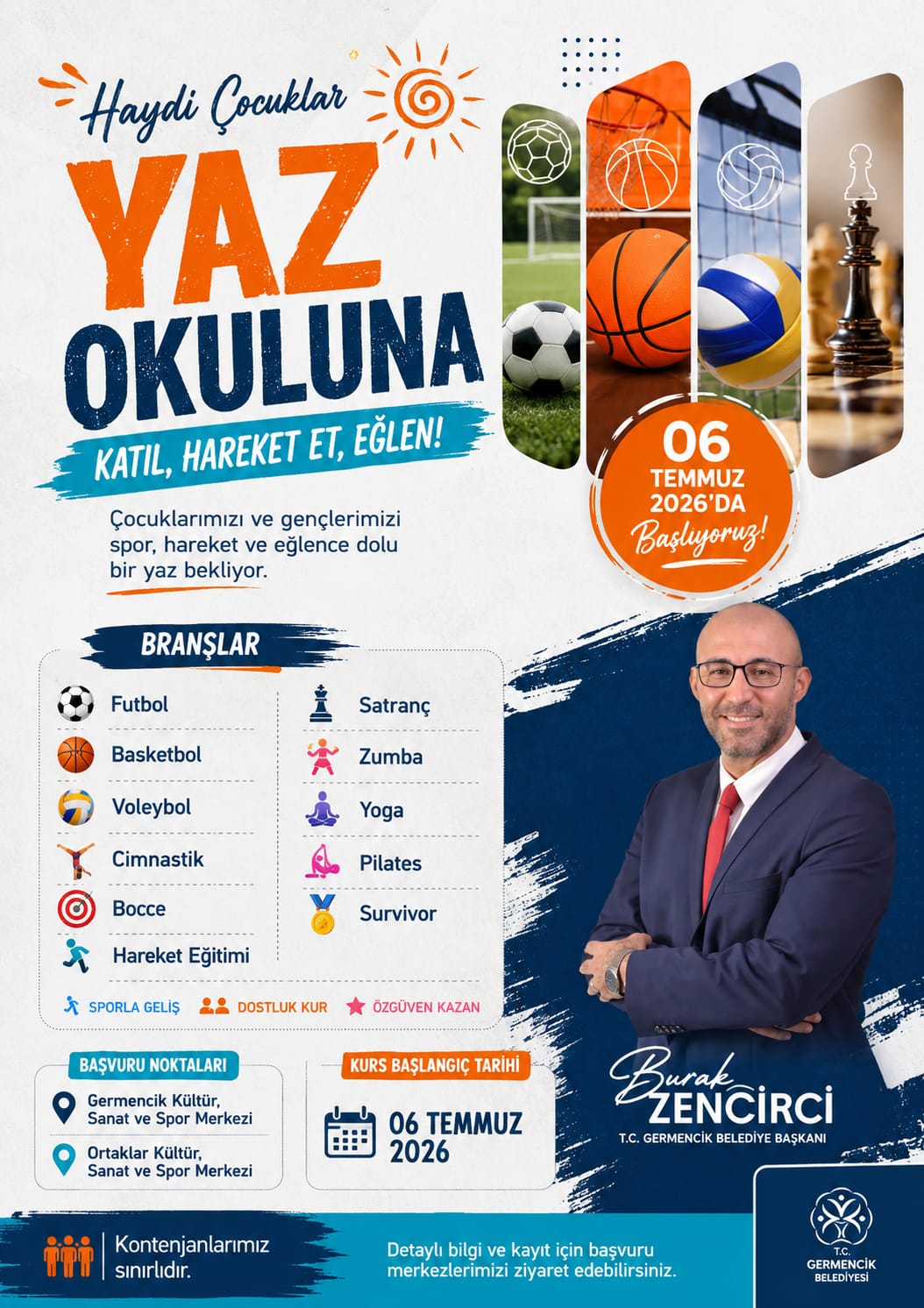 Burak Zencirci’den Yaz Müjdesi: Germencik’te Çocuklar ve Gençler Sporla Buluşacak