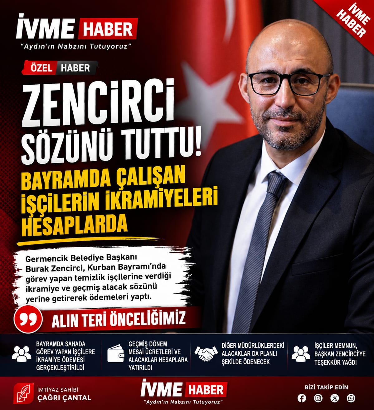 Zencirci’den Emekçilere Bayram Sözü: İkramiyeler ve Alacaklar Ödendi