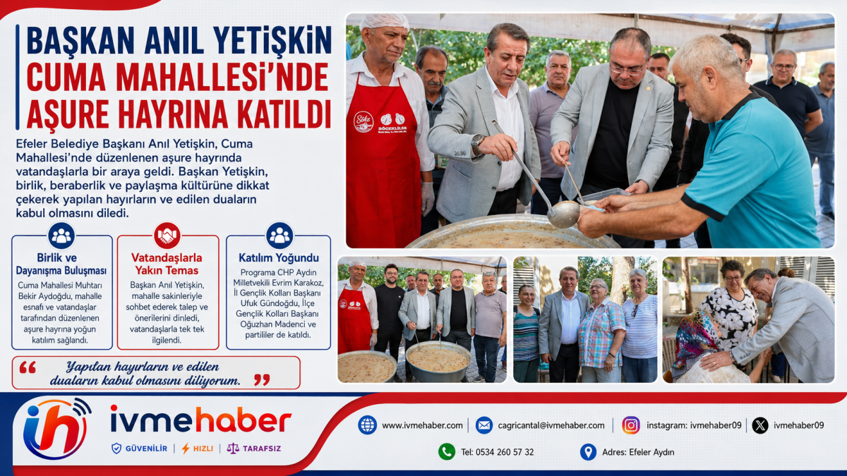 BAŞKAN ANIL YETİŞKİN CUMA MAHALLESİ’NDE AŞURE HAYRINA KATILDI