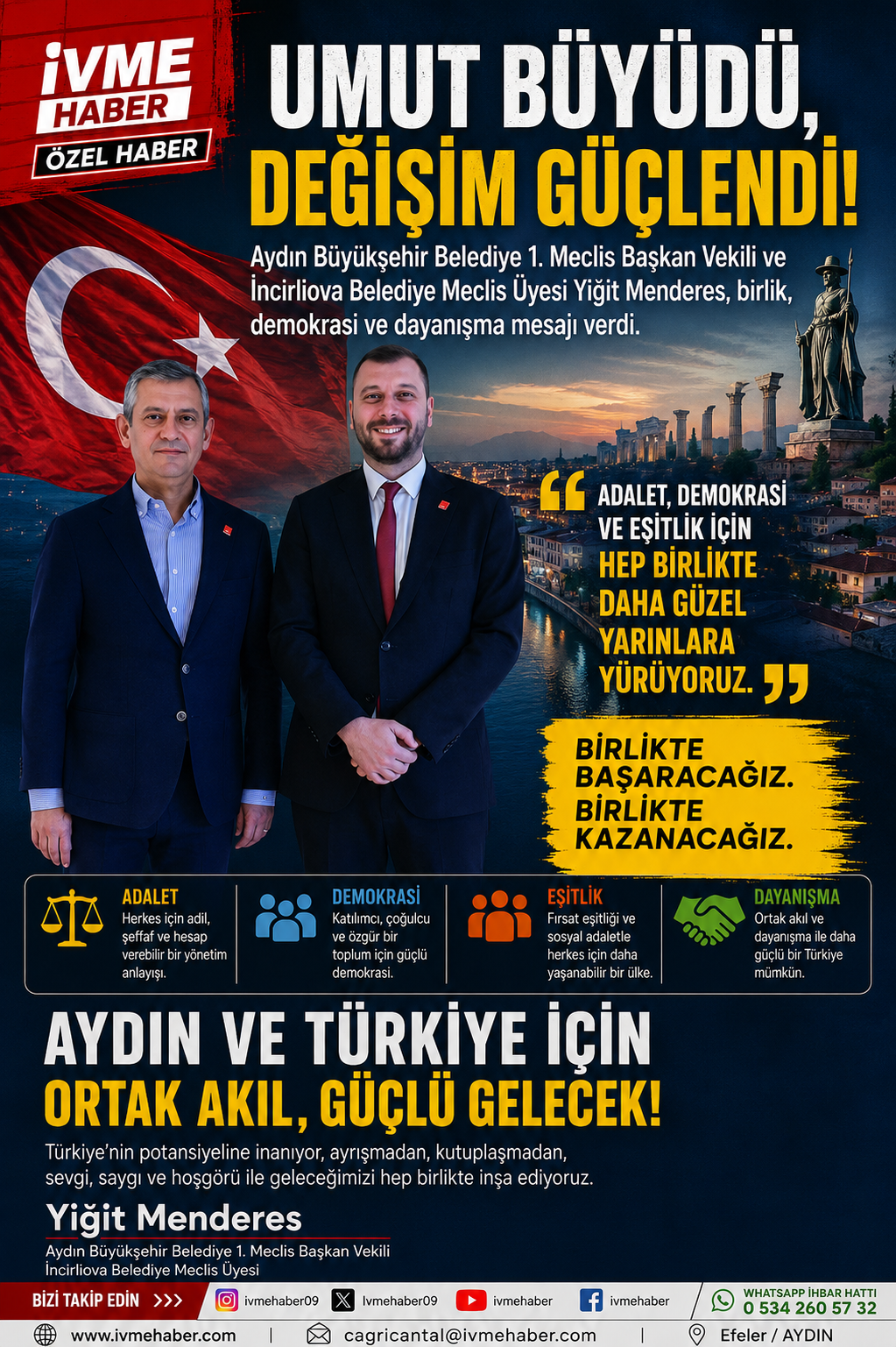 YİĞİT MENDERES'TEN DİKKAT ÇEKEN MESAJ: 