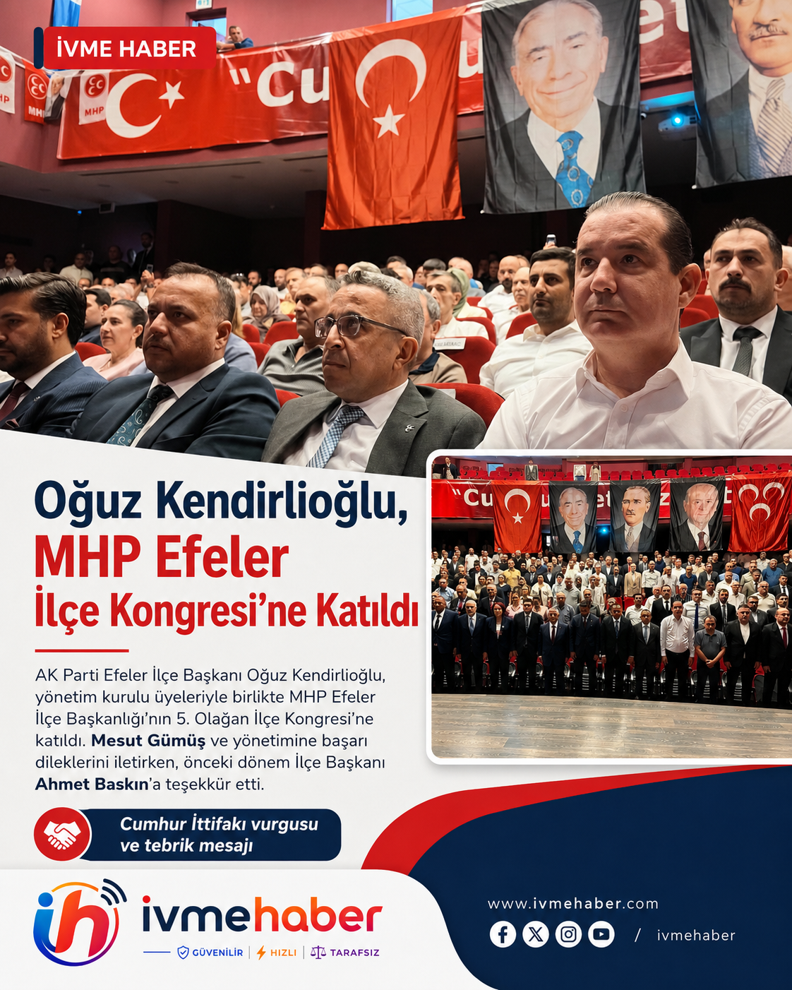 OĞUZ KENDİRLİOĞLU’NDAN MHP EFELER İLÇE KONGRESİNE KATILIM