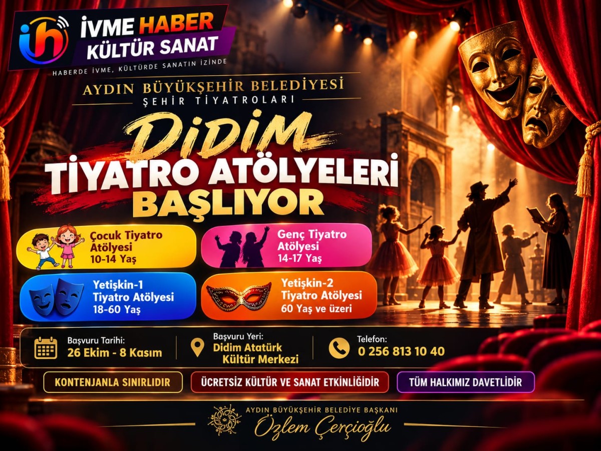 DİDİM’DE PERDE HER YAŞA AÇILIYOR! ÖZLEM ÇERÇİOĞLU’NDAN 10’DAN 60 YAŞ ÜSTÜNE UZANAN SANAT SEFERBERLİĞİ
