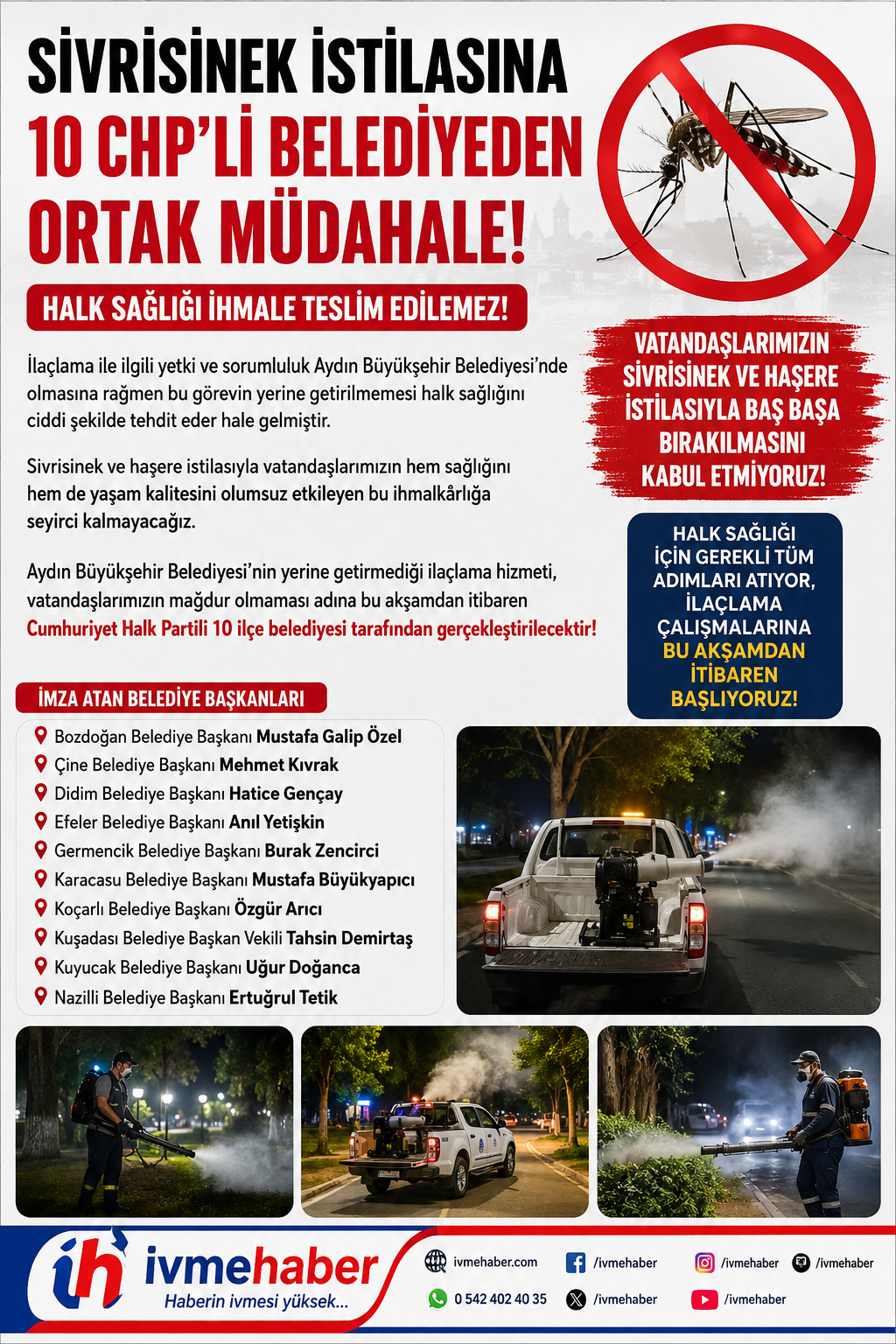 Aydın’da Sivrisinek Krizi Büyüyor: 10 CHP’li Belediyeden Ortak İlaçlama Hamlesi