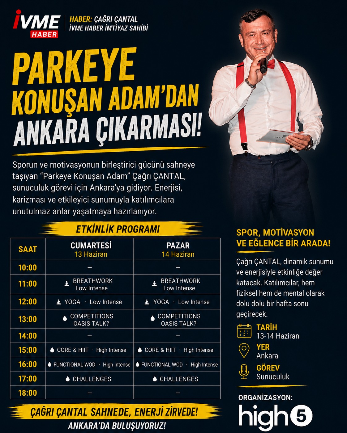 PARKEYE KONUŞAN ADAM’DAN ANKARA ÇIKARMASI!  Çağrı ÇANTAL, High5 Sahnesinde Binlerce Spor Tutkunuyla Buluşuyor