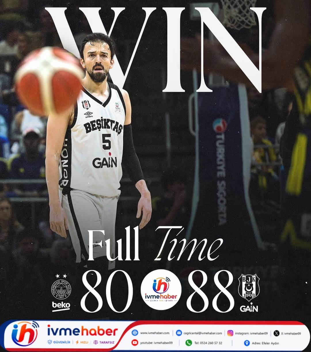 Kartal Final Serisine Galibiyetle Başladı: Beşiktaş, Fenerbahçe Beko’yu Deplasmanda Devirdi!
