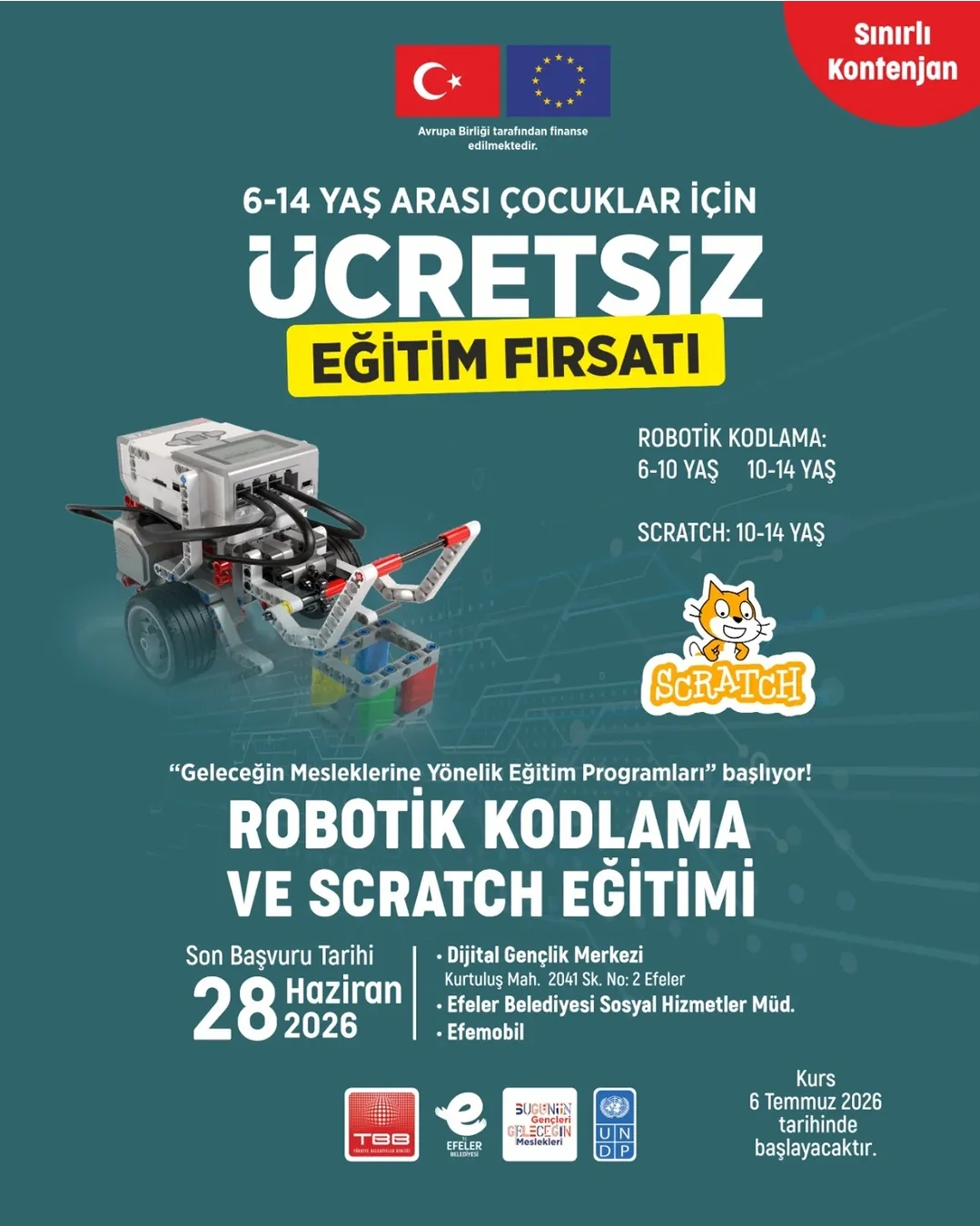 Efeler’de Robotik Kodlama ve Scratch Eğitimlerine Yoğun İlgi: İlk Günde 120 Rekor Başvuru