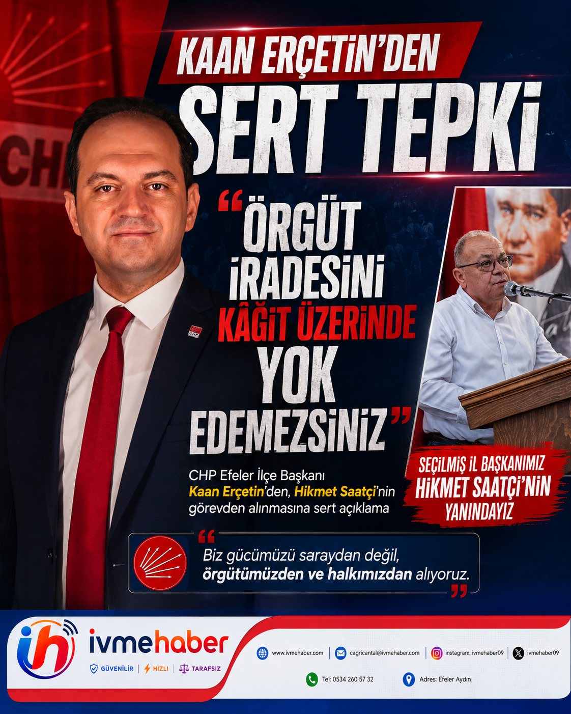 KAAN ERÇETİN’DEN SERT TEPKİ: “ÖRGÜT İRADESİNİ KÂĞIT ÜZERİNDE YOK EDEMEZSİNİZ”