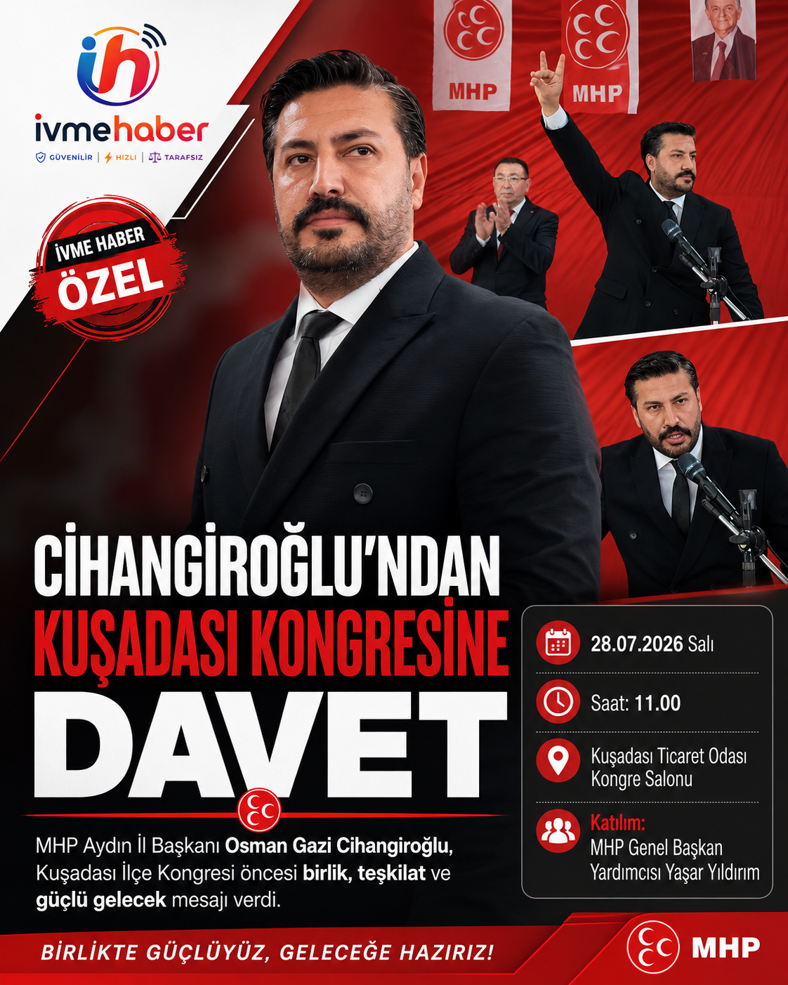 CİHANGİROĞLU KUŞADASI’NDA TEŞKİLATA SESLENECEK: “HEDEFİMİZ DAHA GÜÇLÜ BİR MHP”