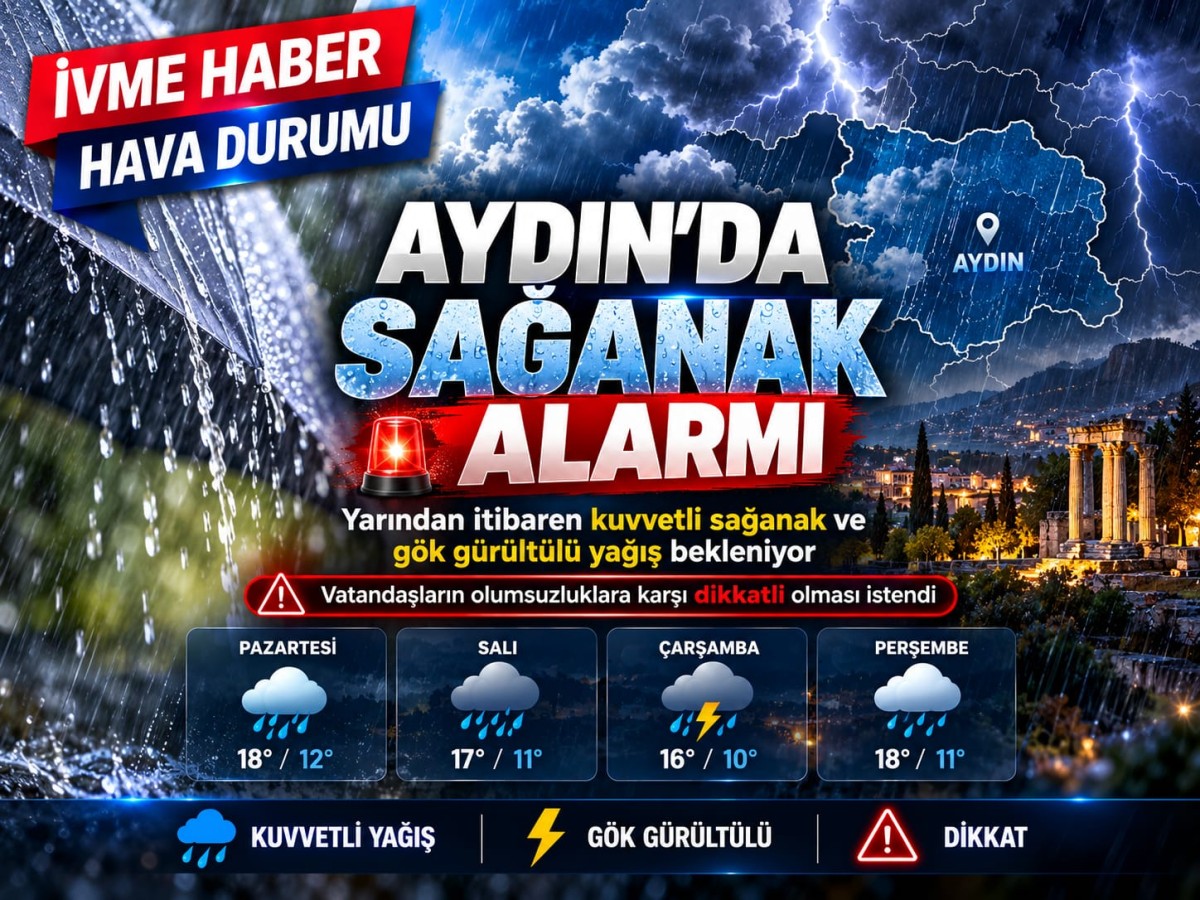 AYDIN’IN ÜZERİNE YAĞMUR BULUTLARI ÇÖKÜYOR! GÖKYÜZÜ DÖRT GÜN BOYUNCA RAHAT DURMAYACAK