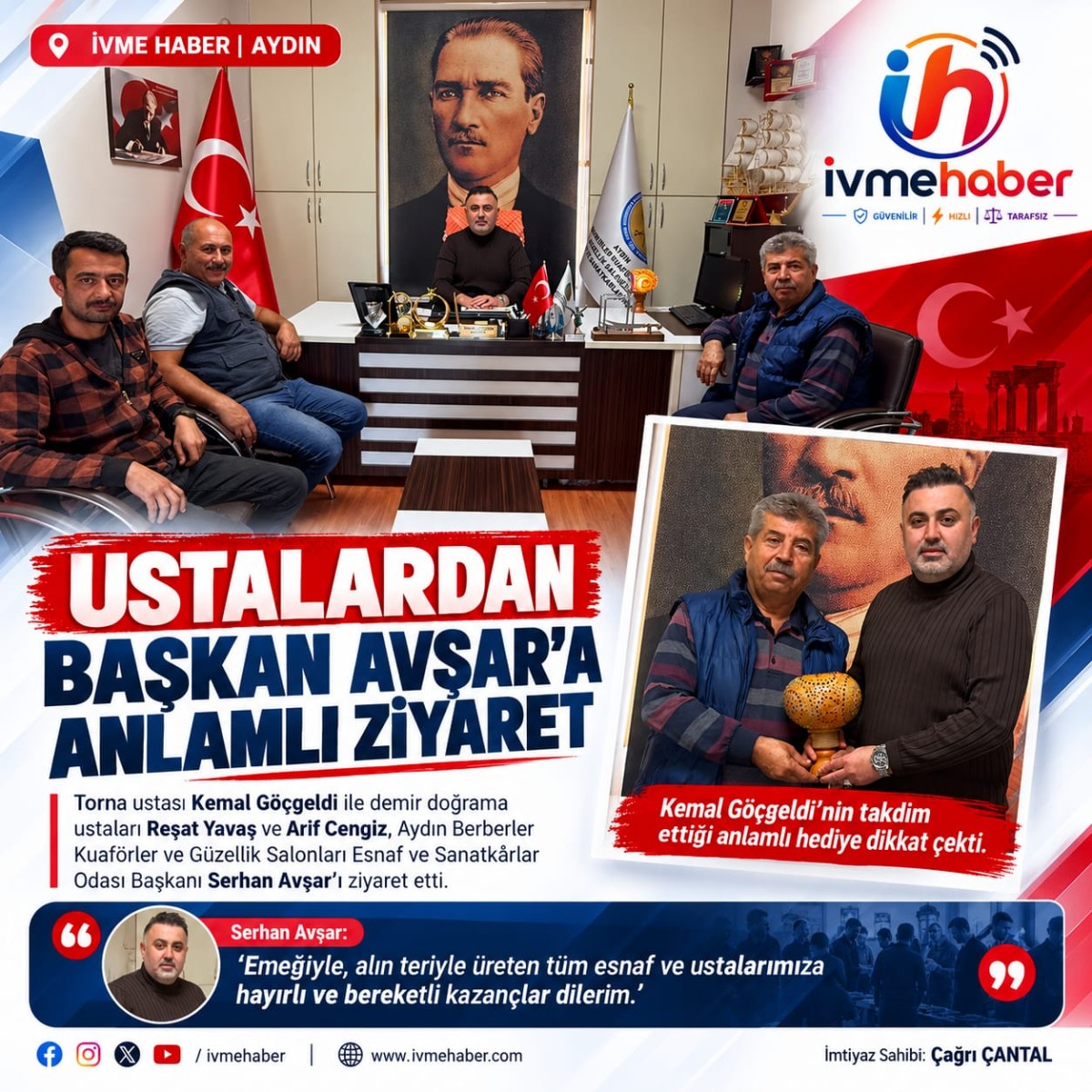 SANAYİNİN ALIN TERİ, ESNAFIN GÖNÜL BİRLİĞİ! BAŞKAN SERHAN AVŞAR’A USTALARDAN ANLAMLI ZİYARET